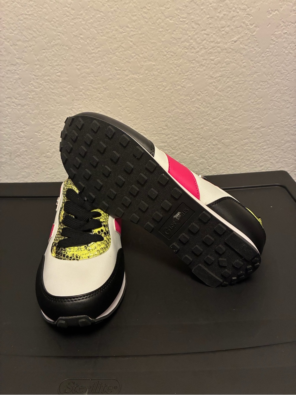 Women’s Athletic Sneakers in White, Black, Pink & Yellow